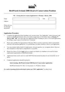 Please indicate for which fieldwork position you