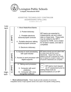 Spelling - Assistivetechnologyresources