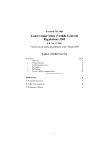 Land Conservation (Vehicle Control) Regulations 2003