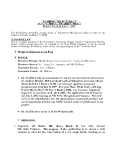 washington township zoning board of adjustment meeting