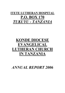 itete lutheran hospital - Evangelical Lutheran Church in Tanzania