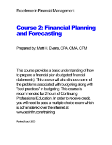 Financial Forecasting and Planning for Business