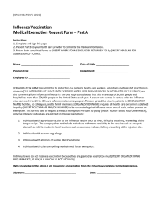 Medical Exemption Request Form Template