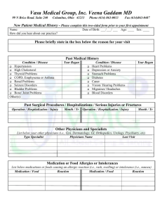 New patient history form