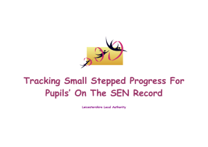 Tracking Small Stepped Progress For Pupils` On The SEN Record