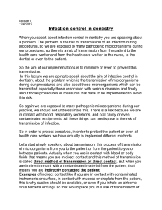 Infection control in dentistry