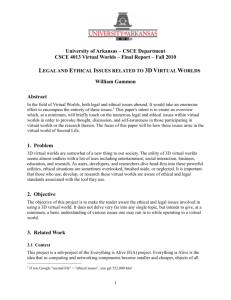 Paper - Legal and Ethical Issues in Virtual Worlds