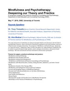 Mindfulness and Psychotherapy: Deepening our Theory and