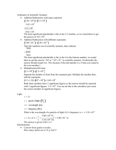 Arithmetic in Scientific Notation