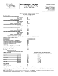 Peptide Synthesis Service Fees for MDRTC