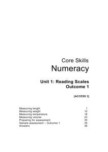 Numeracy Access 3: Reading Scales