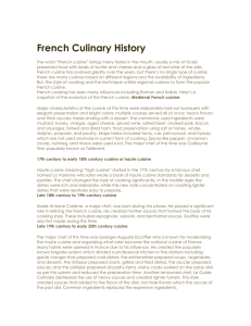 French Culinary History