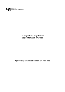 Undergraduate Regulations September 2008 Onwards