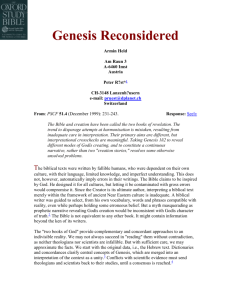Genesis Reconsidered - Gordon College Faculty