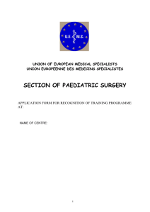 SPECIALIST TP - UEMS - Section of Paediatric Surgery