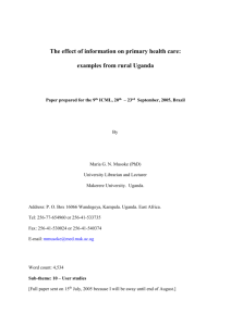 THE EFFECT OF INFORMATION ON PRIMARY HEALTH CARE:
