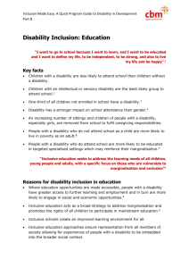 Disability Inclusion: Education