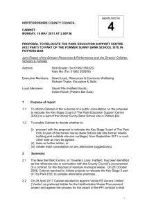 Item 4 - Proposal to Relocate The Park Education Support Centre