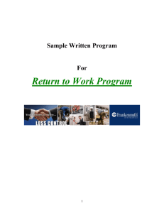 Return to Work Program