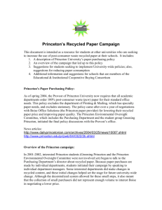 Princeton`s Recycled Paper Campaign