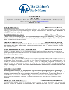 job postings - The Children`s Study Home