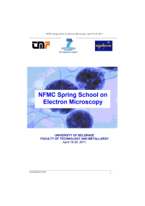 NFMC spring school on Electron Microscopy, April 19