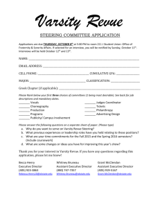 Varsity Revue Steering Committee Application
