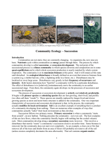 Community Ecology – Succession