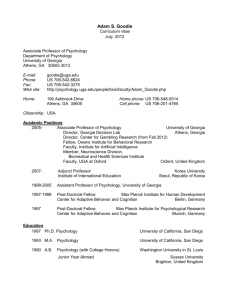 CURRICULUM VITAE - The Department of Psychology