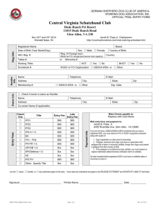 Trial Entry Form - Central Virginia Schutzhund Club