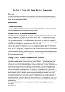 Coding of Texts with Equal Symbol Sequences