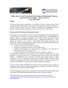 Space Grant Year 16 Fellowship at the University of Maine