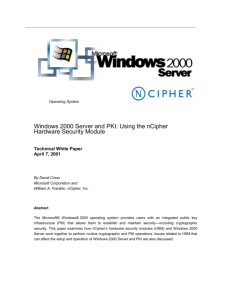 Windows 2000 PKI and HSM