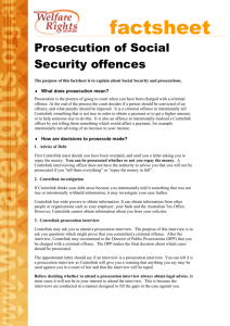 Prosecution of Social Security offences