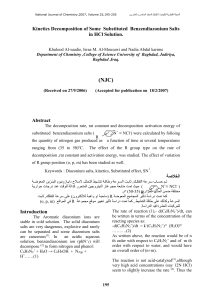 Kinetics decomposition of the substituted benzendiazonium salt in