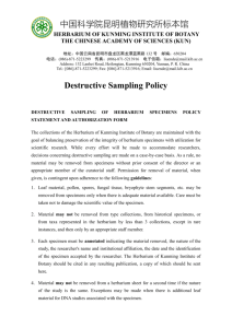 Destructive Sampling Policy - Kunming Institute of Botany
