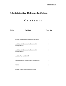 History of Administrative Reforms in Orissa