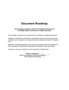 Document Roadmap template - Middle States Commission on