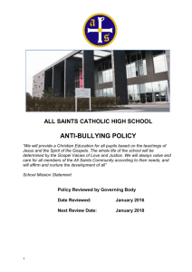 Anti-Bullying Policy - All Saints High School