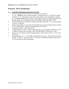 Protocol: RNA PURIFICATION (USING RNA STAT-60 - Bio