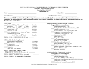 Law School Worksheet - Cleveland