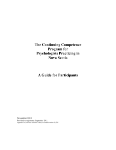 Competency - Nova Scotia Board of Examiners in Psychology