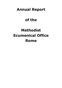 Methodist Ecumenical Office Rome Annual Report 2014-15