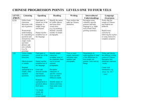 chinese progression points levels one to four vels