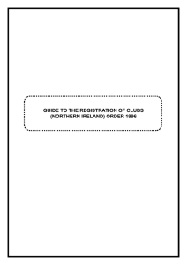 Licensing and registration of clubs amendment act Northern Ireland