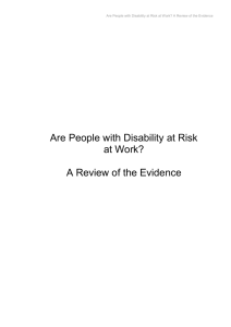 Are people with disability at risk at work? A review of the evidence