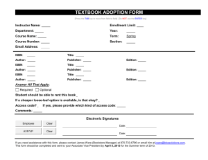 Textbook Adoption Form