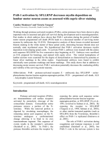 PAR-1 activation by SFLLRNP decreases myelin deposition on