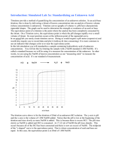 Introduction: Simulated Lab 3a: Standardizing an Unknown