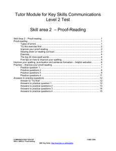 Skill Area 2 – Proof-reading